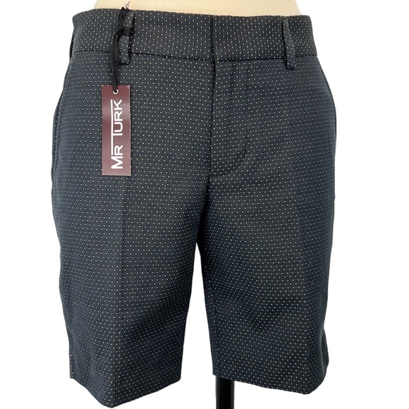 Mr Turk Other - Mr. Turk Slim Fit Shorts In Blue Black With Gold diamond shapes Size  28 NWT